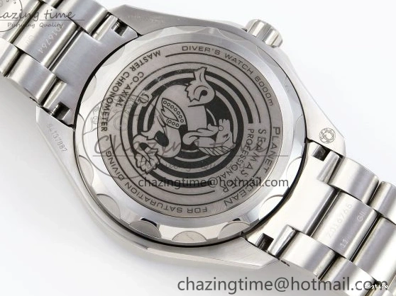 0506 EasyCare SEAMASTER PLANET OCEAN 6000M ULTRA DEEP 45.5MM SS TF 1:1 BEST EDITION BLUE DIAL BLACK BEZEL ON SS BRACELET A 7760